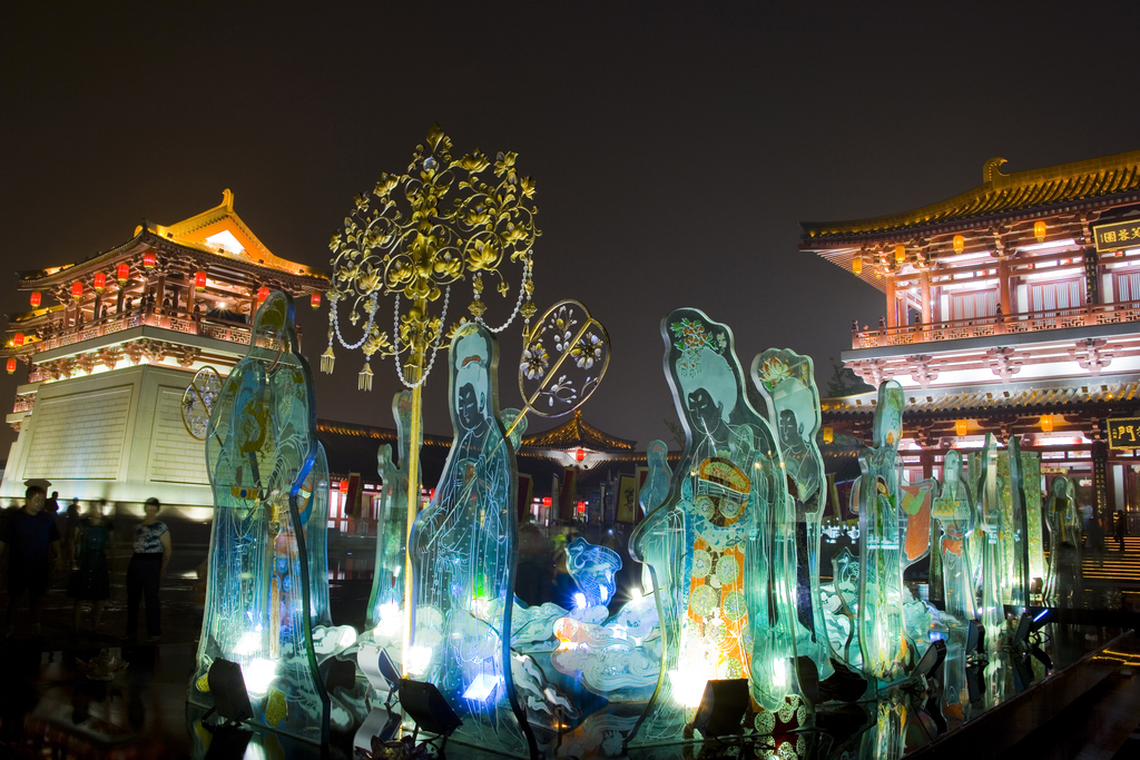 西安大唐芙蓉园夜景图片