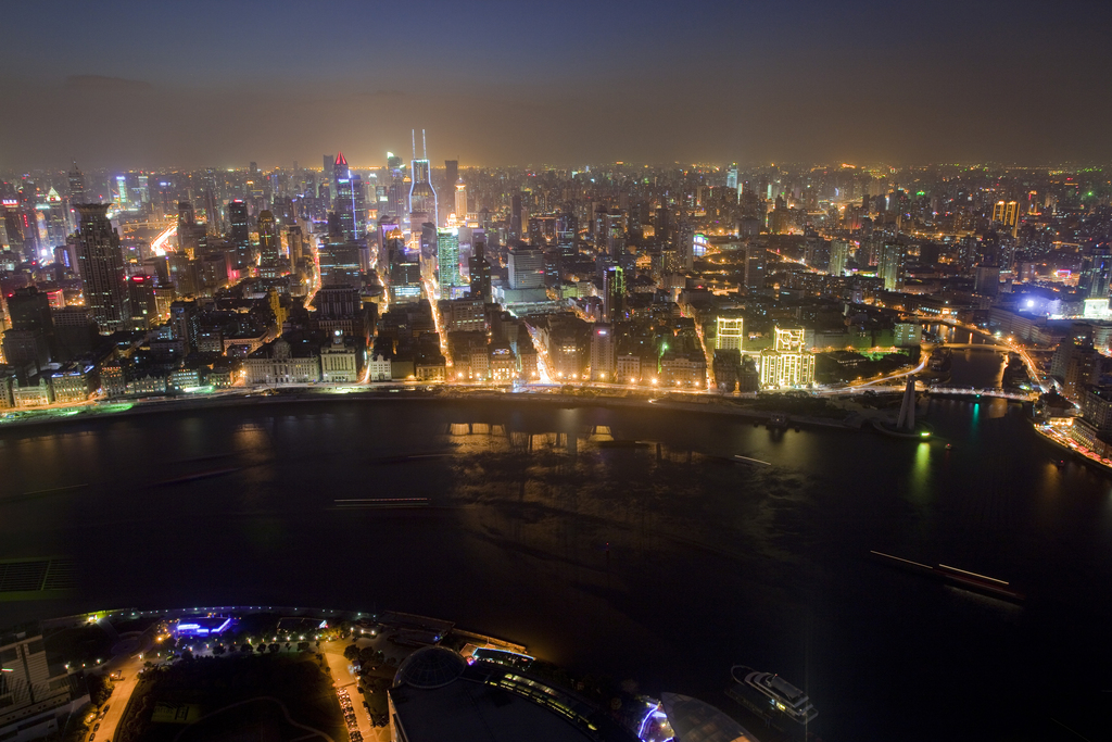 陆家嘴夜景鸟瞰