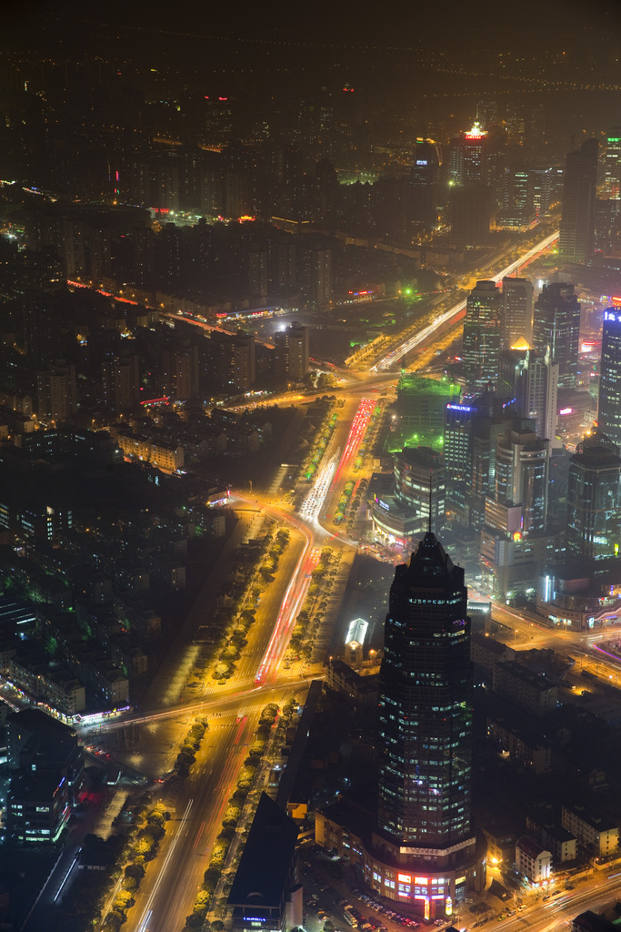 陆家嘴夜景鸟瞰