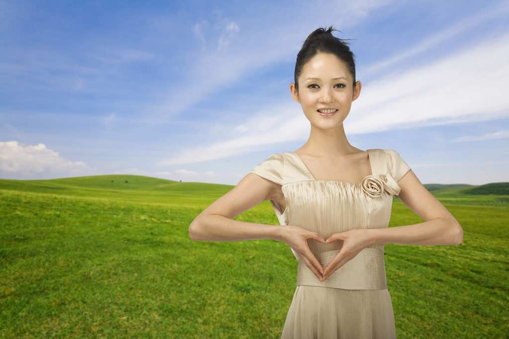 电脑合成的女人和背景