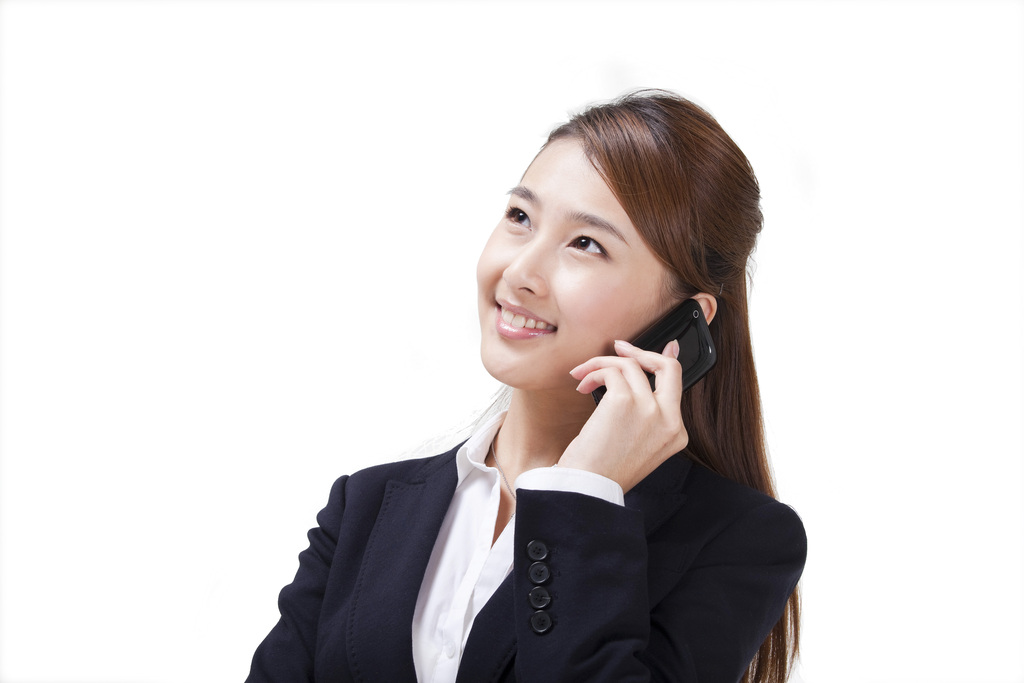年轻的商务女士打手机图片