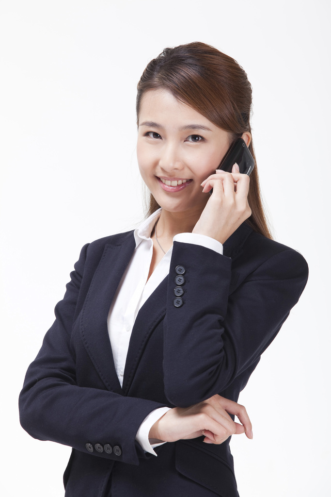 年轻的商务女士打手机图片
