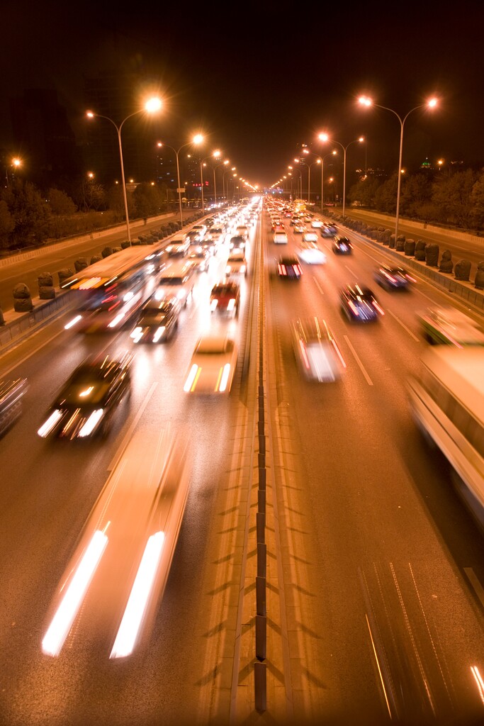 北京公路交通夜景图片