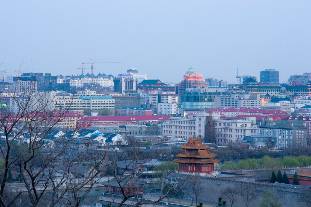 俯视北京故宫角楼图片