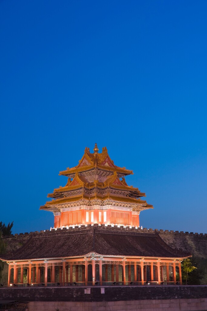 北京故宫博物院角楼夜景图片