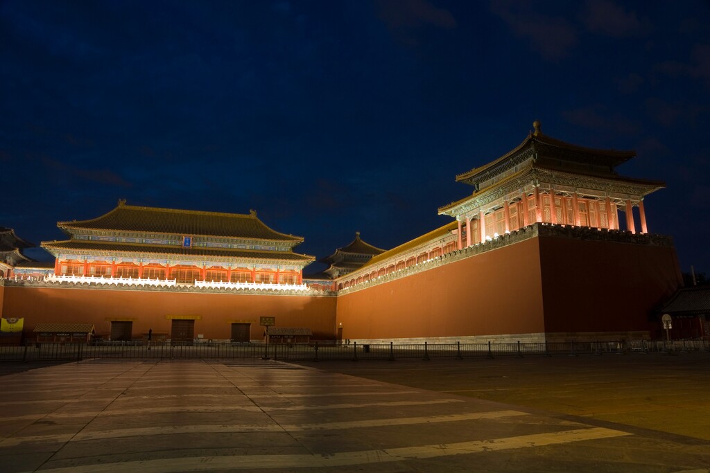 北京故宫午门夜景