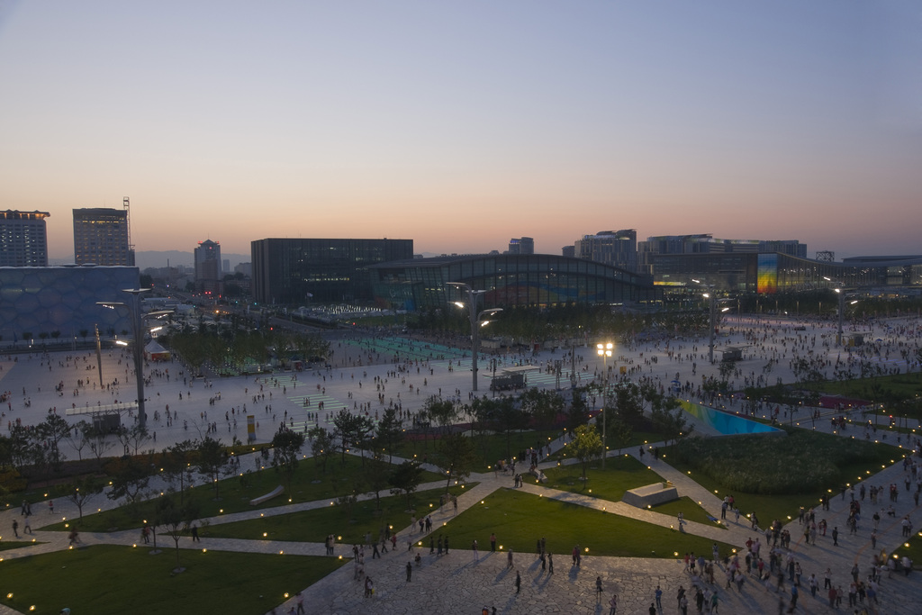 奥运场馆夜景图片