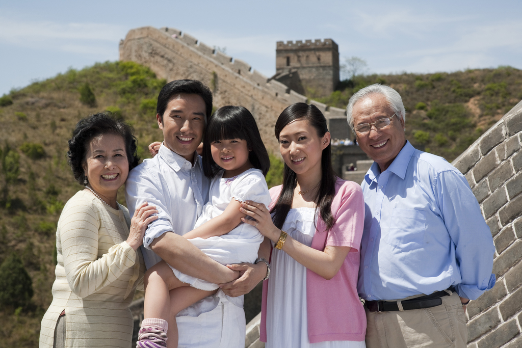 一家人游长城