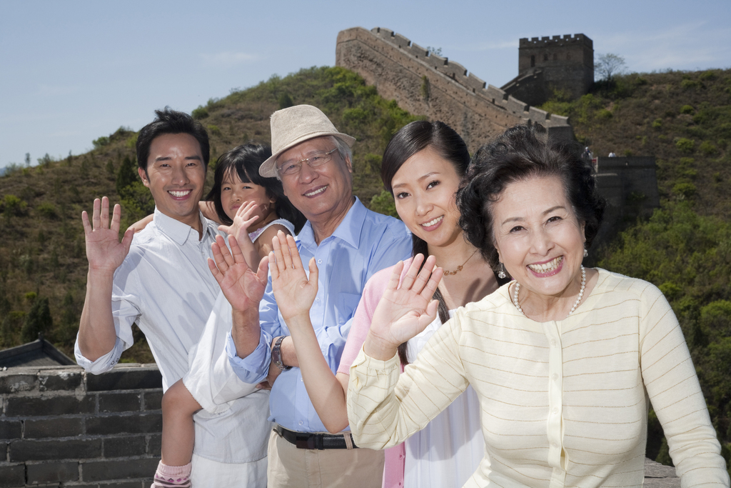 一家人游长城