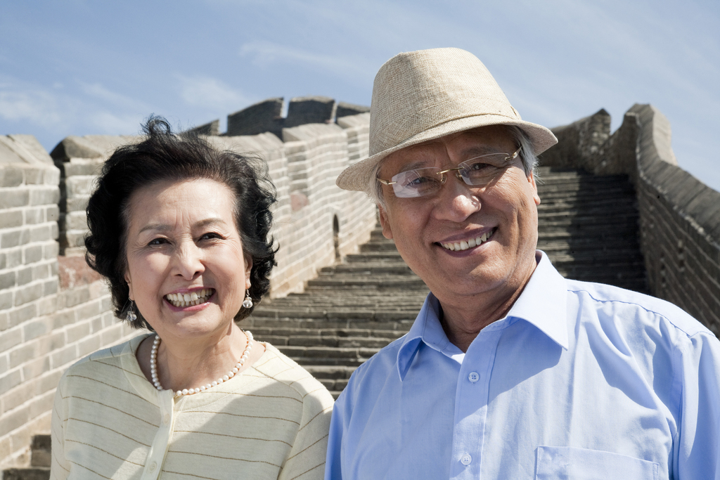 一家人游长城图片