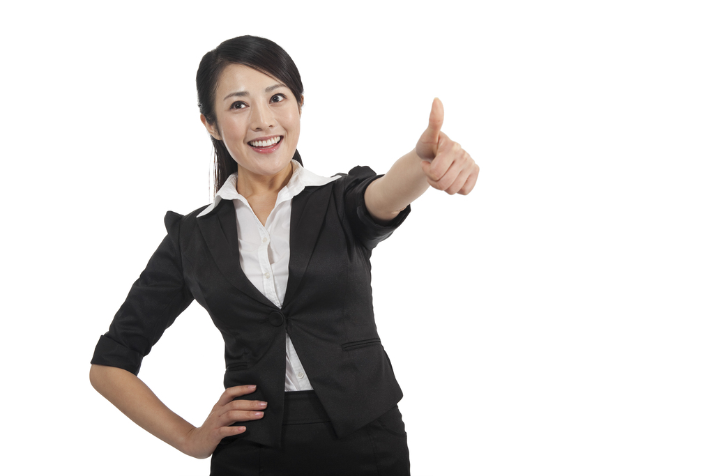 棚拍商务女士做手势图片