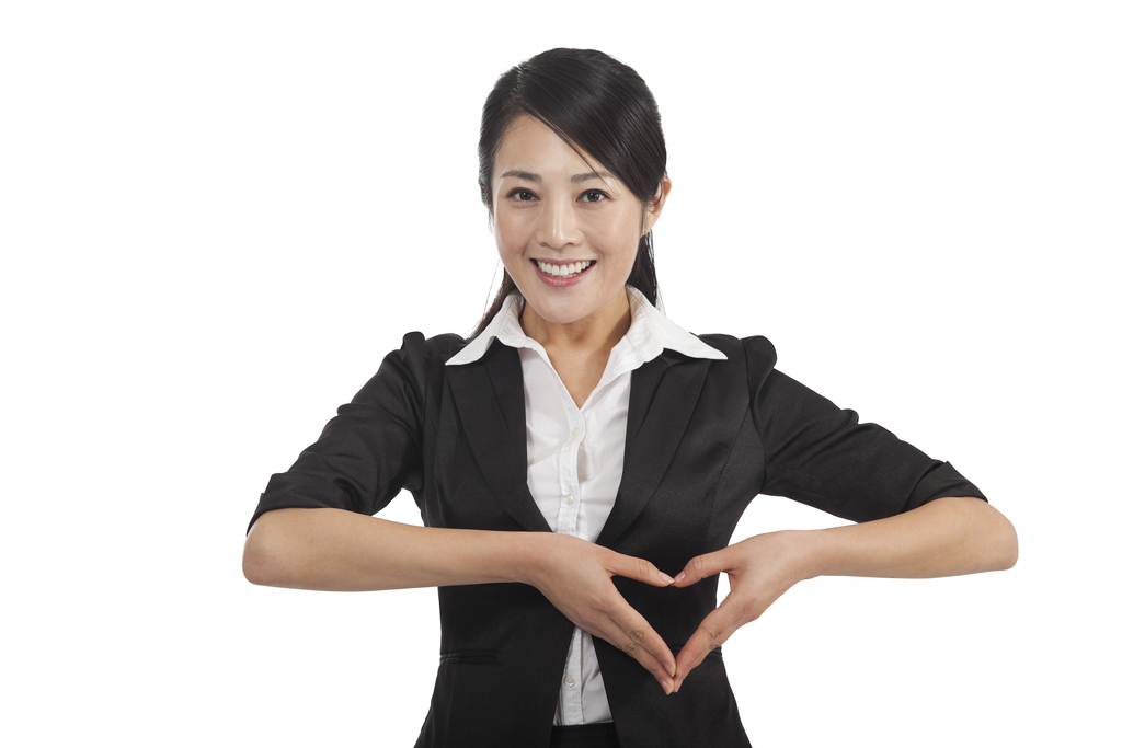 棚拍商务女士做手势