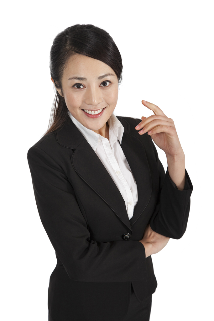 棚拍商务女士做手势