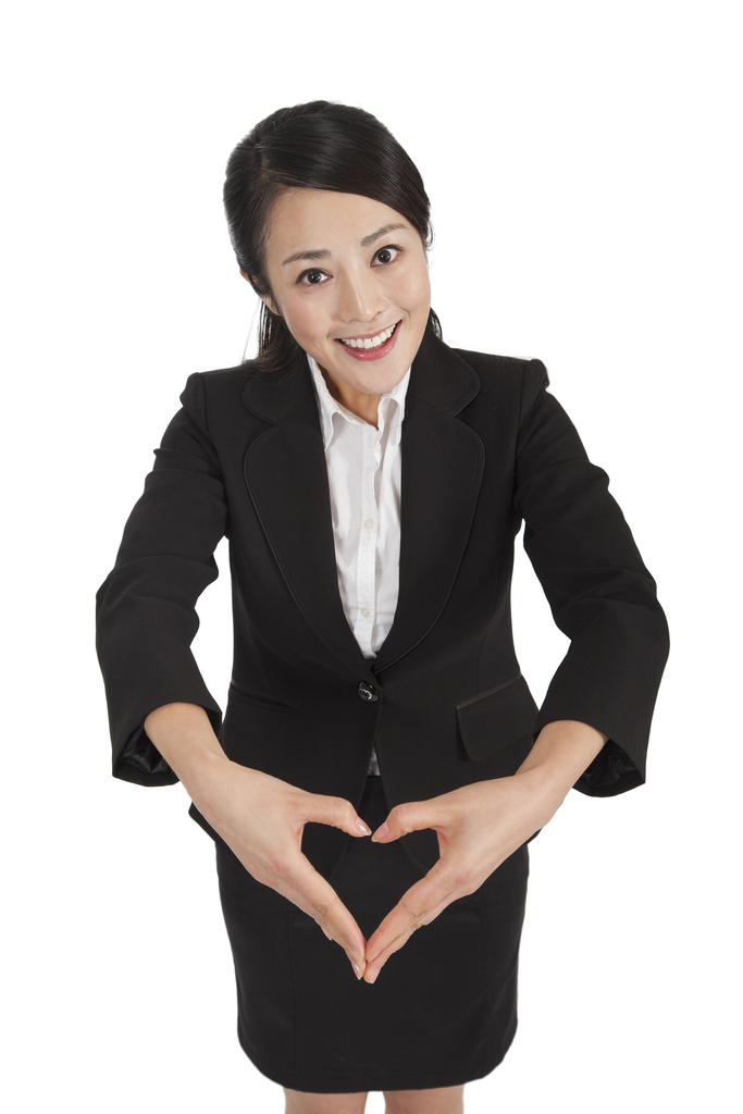 棚拍商务女士做手势图片