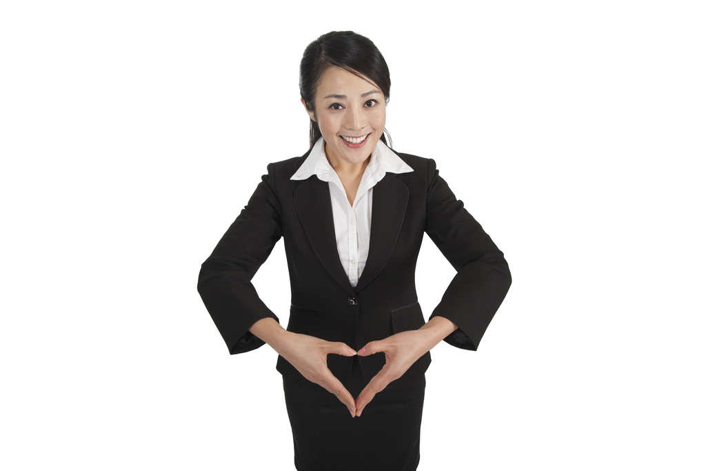 棚拍商务女士做手势