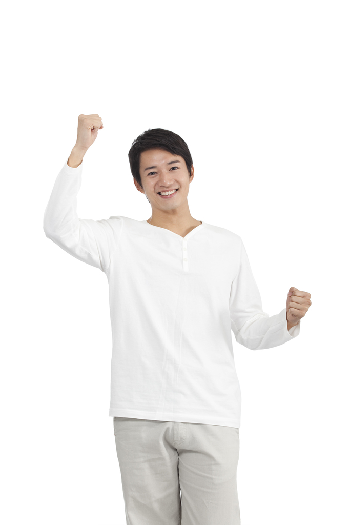 棚拍休闲男士握拳