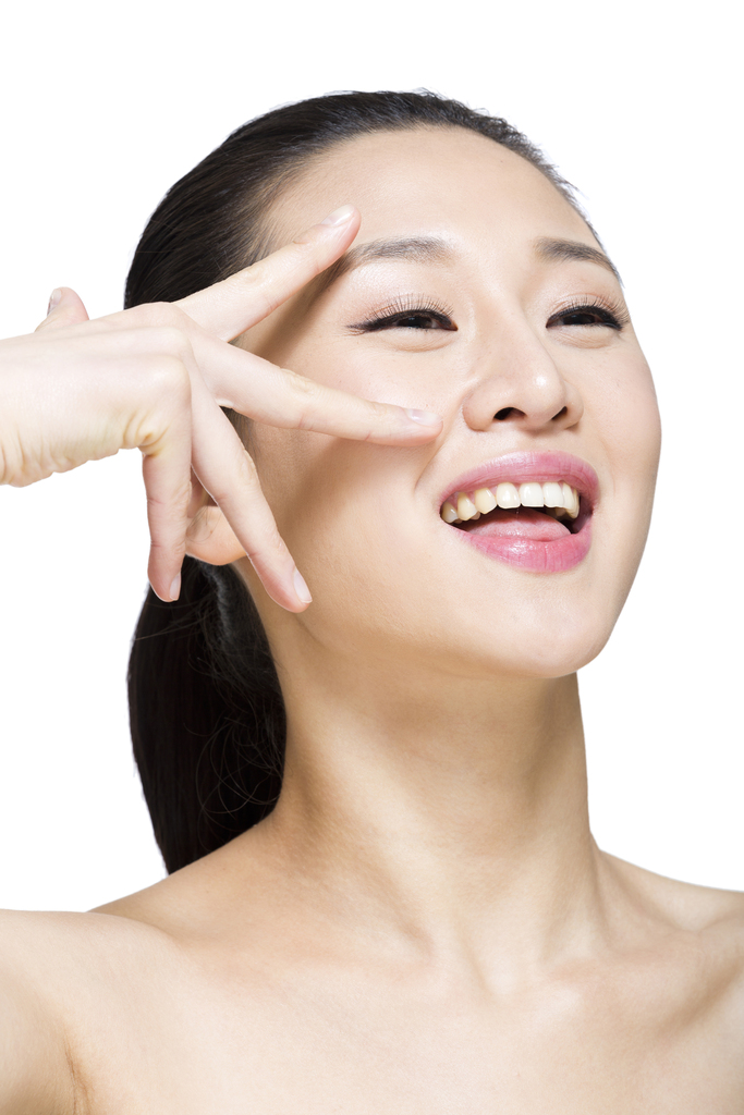 棚拍年轻女人美容图片