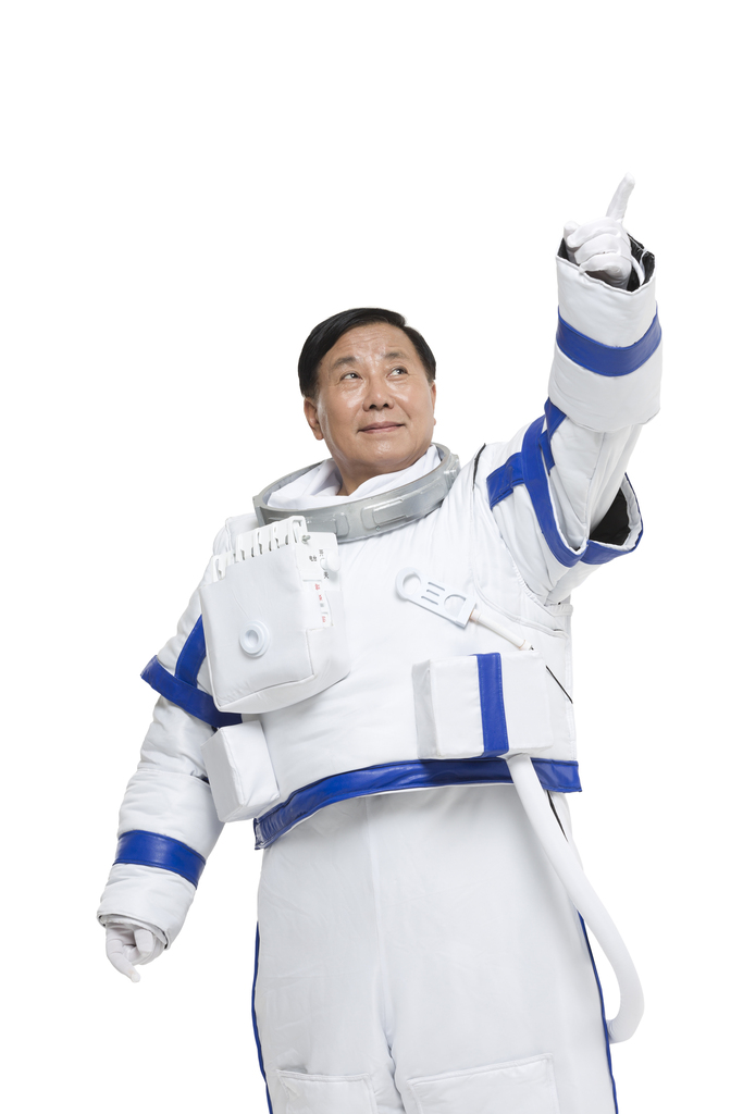 棚拍老年男宇航员