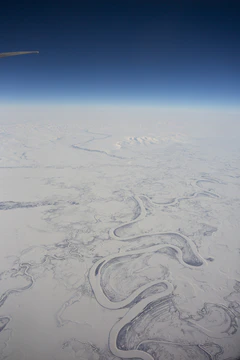 俯拍西伯利亚雪原图片
