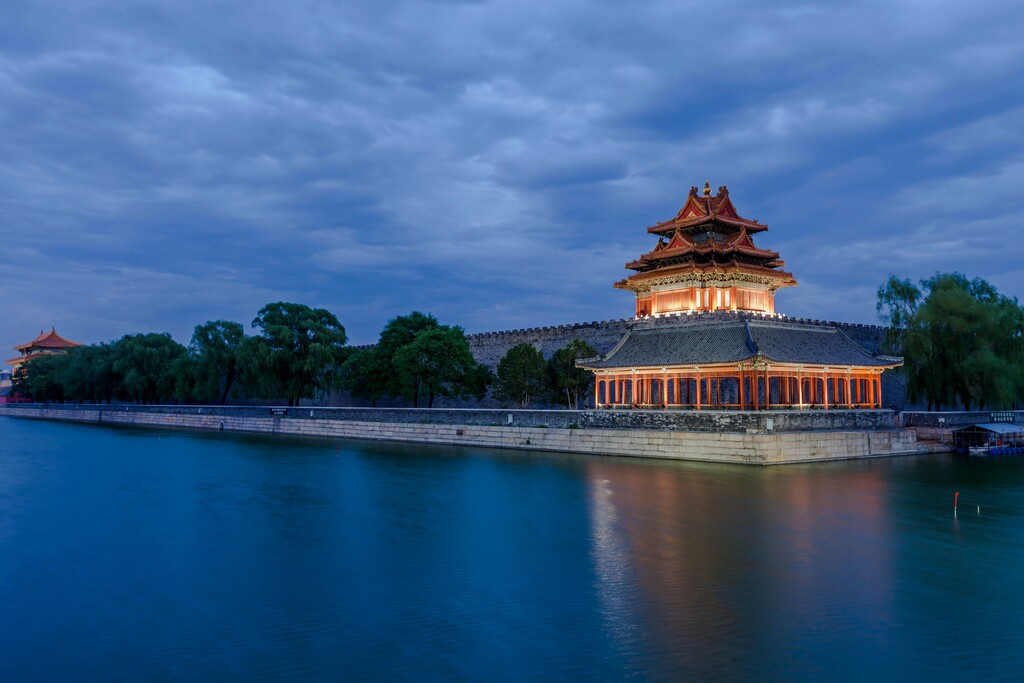 北京角楼夜景图片