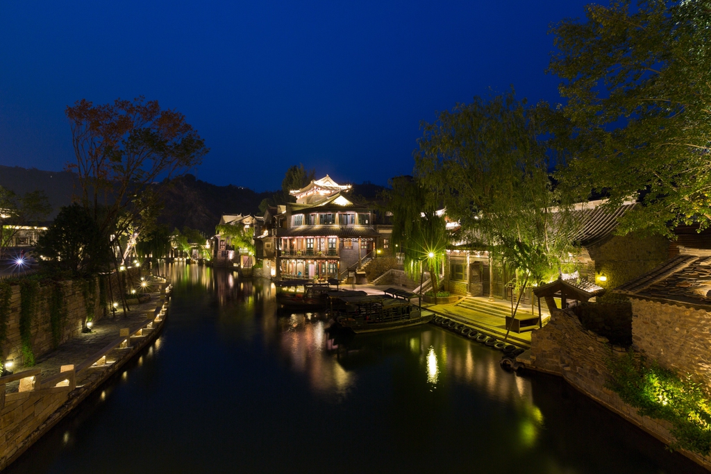北京古北水镇夜景图片