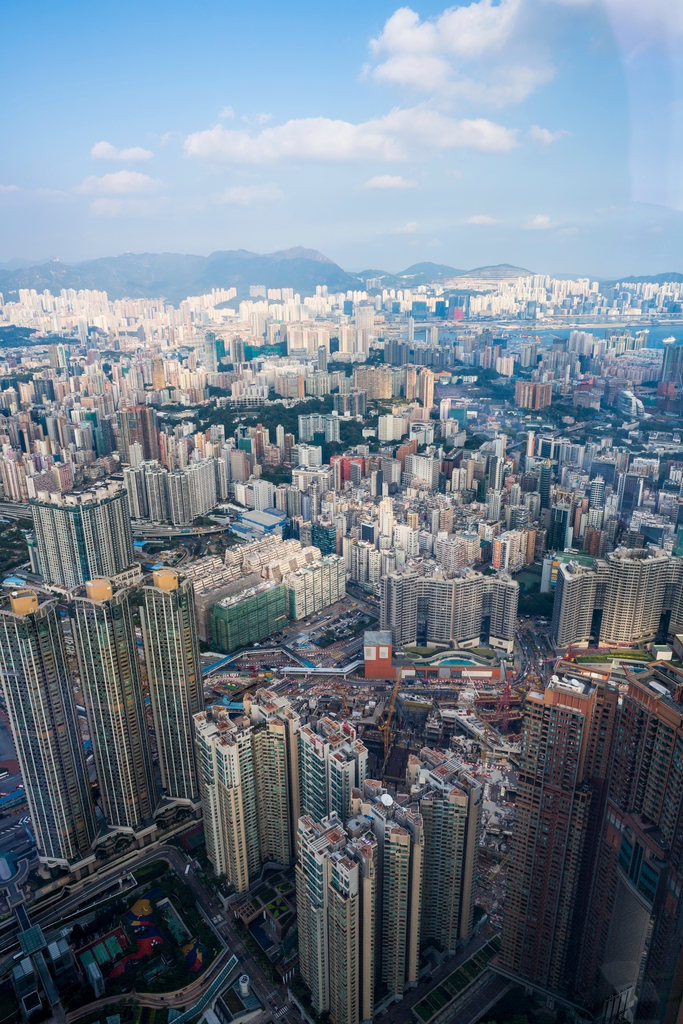 高视角看香港城市景观图片