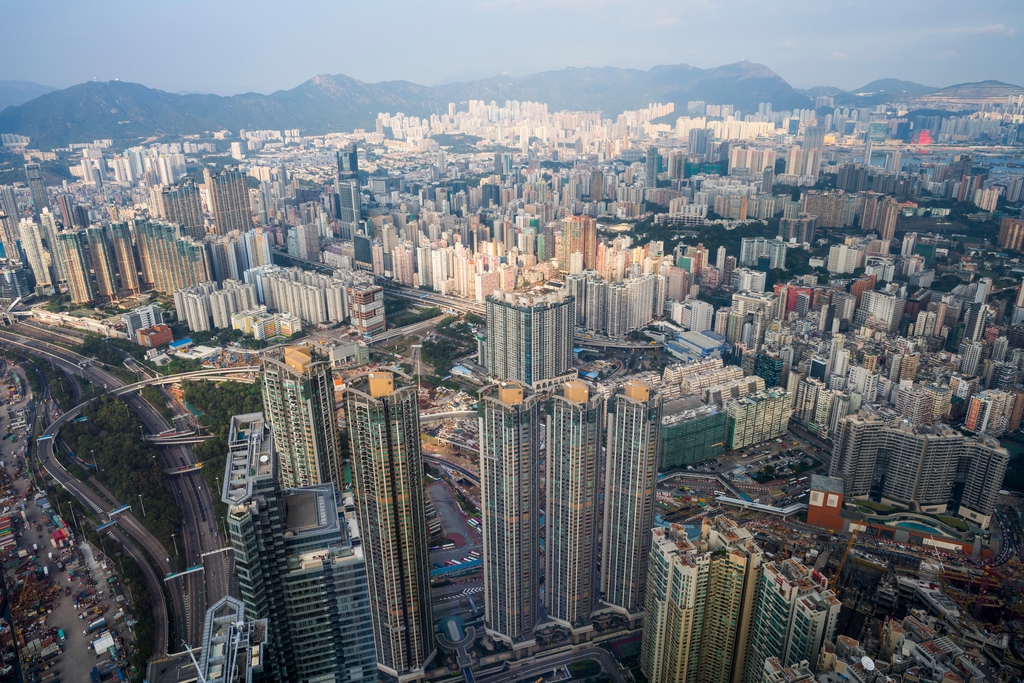 高视角看香港城市景观图片