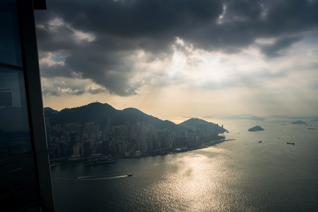 高视角看香港城市景观图片