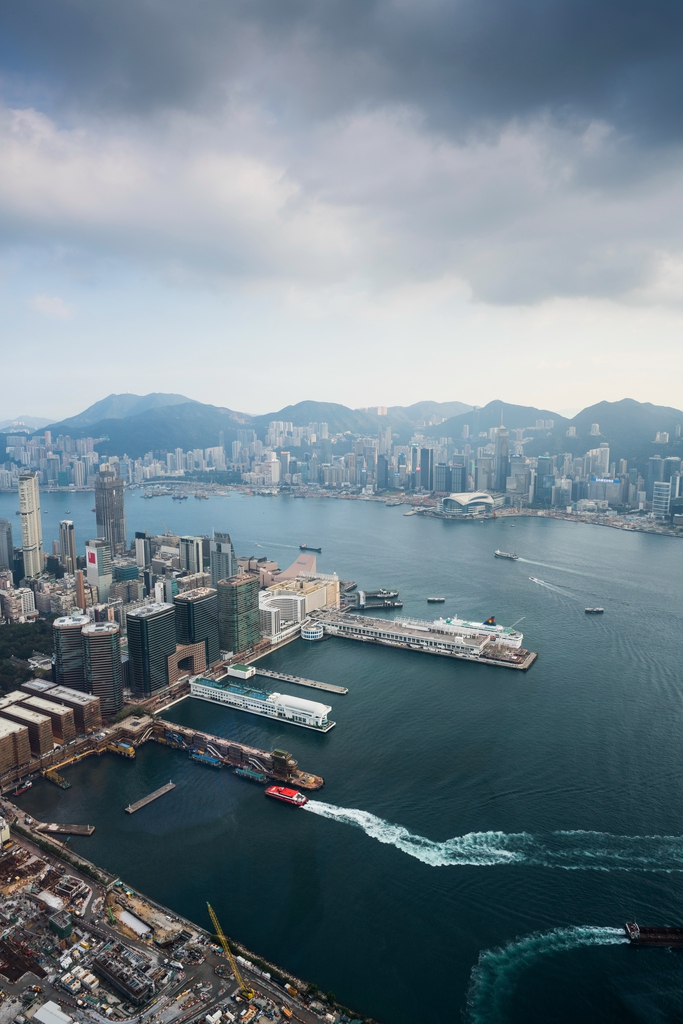 高视角看香港城市景观图片