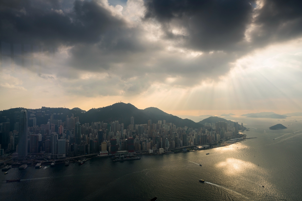 高视角看香港城市景观图片