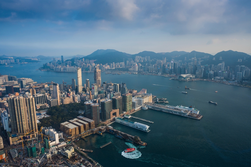 高视角看香港城市景观图片