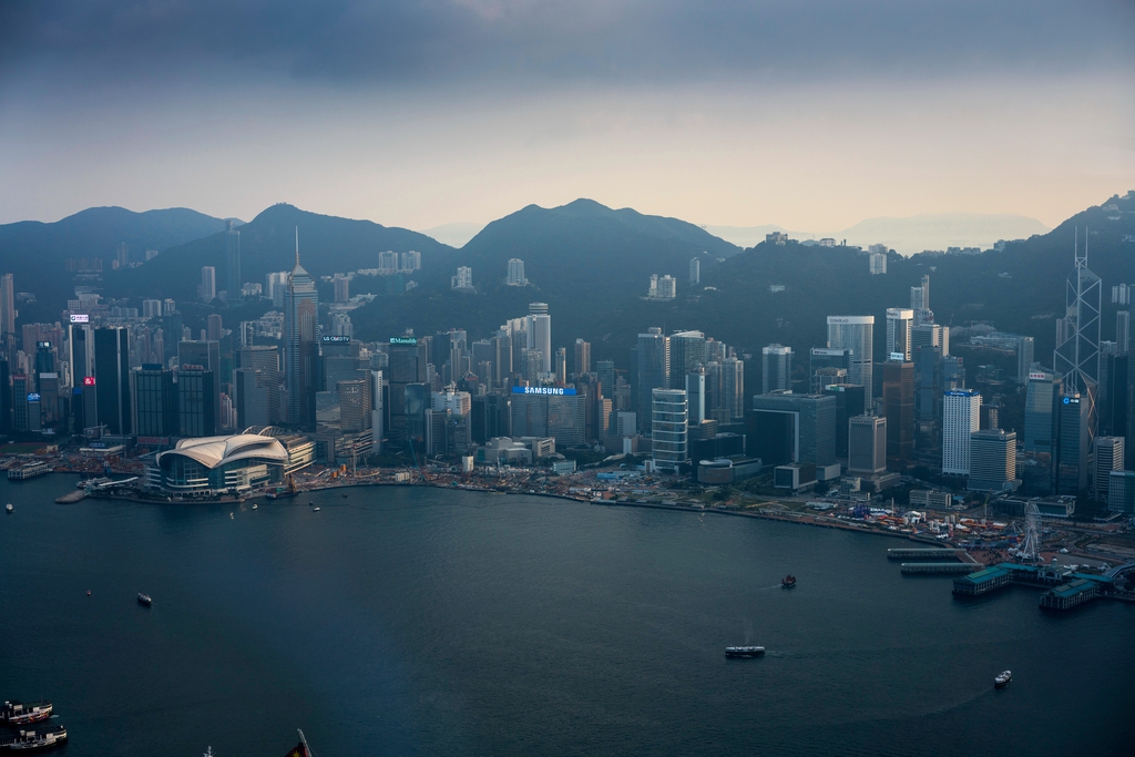 高视角看香港城市景观图片