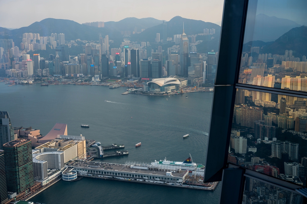 高视角看香港城市景观图片