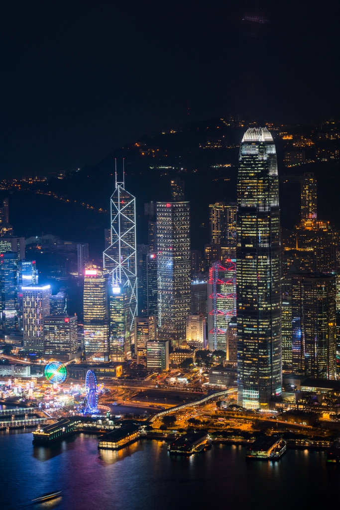 高视角看香港城市夜景图片