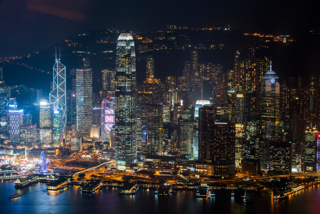 高视角看香港城市夜景