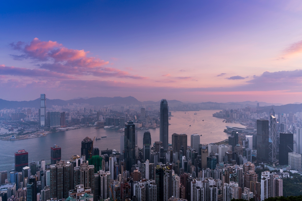 高视角看香港城市景观图片