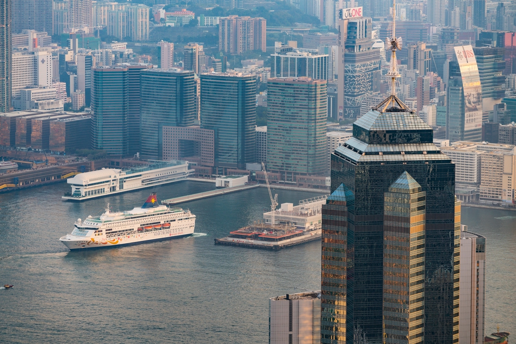 高视角看香港城市景观图片