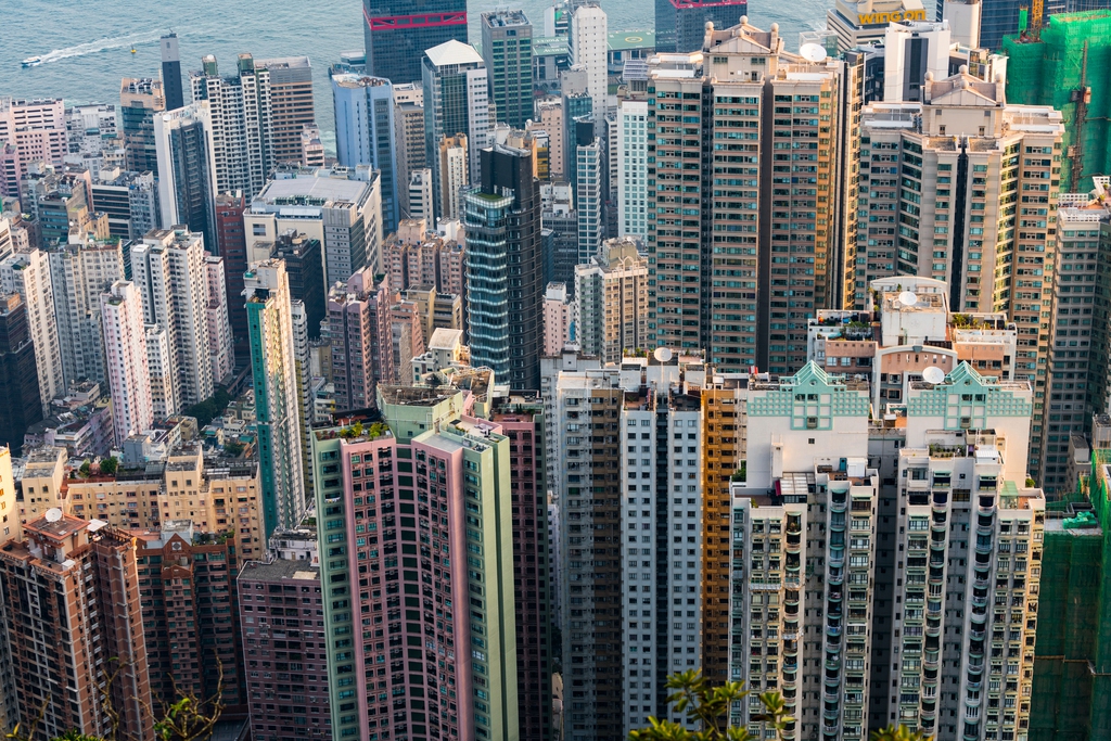 高视角看香港城市景观图片