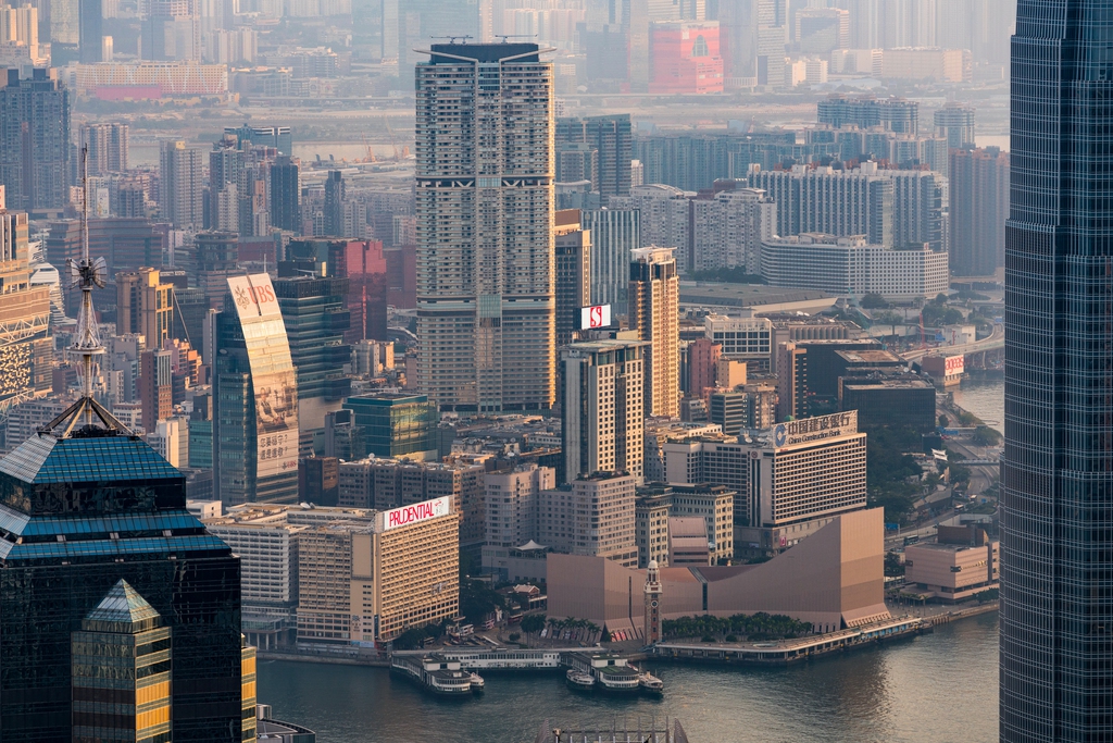 高视角看香港城市景观图片