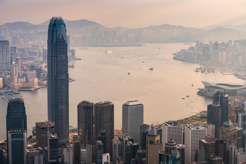 高视角看香港城市景观图片