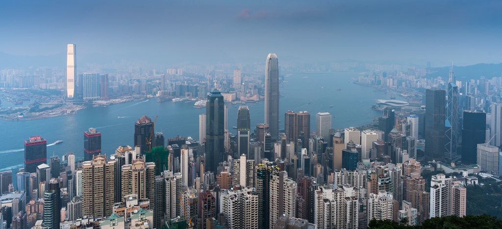 高视角看香港城市景观图片