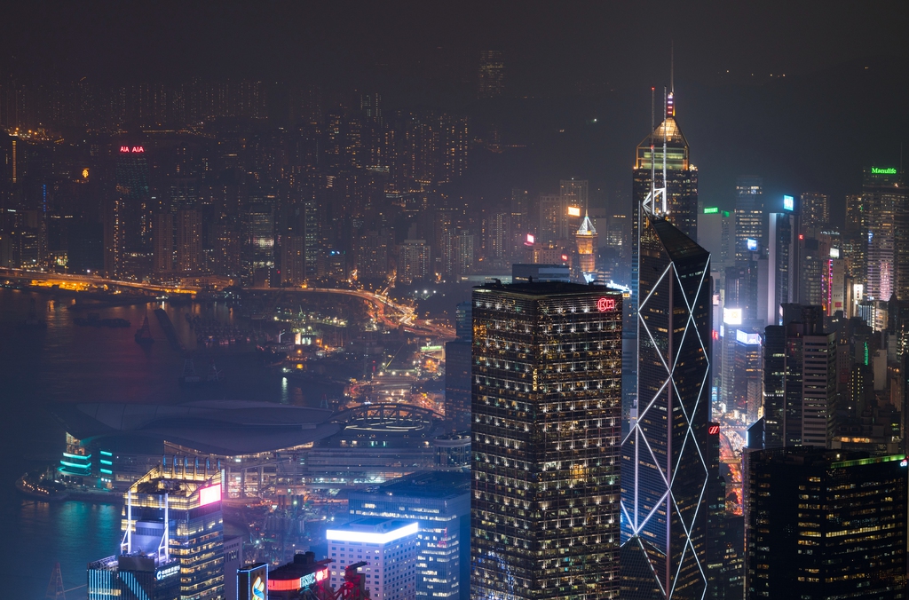 高视角看香港城市景观图片