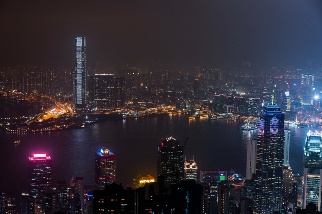 高视角看香港城市景观图片