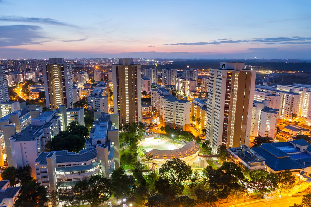 新加坡城市夜景图片