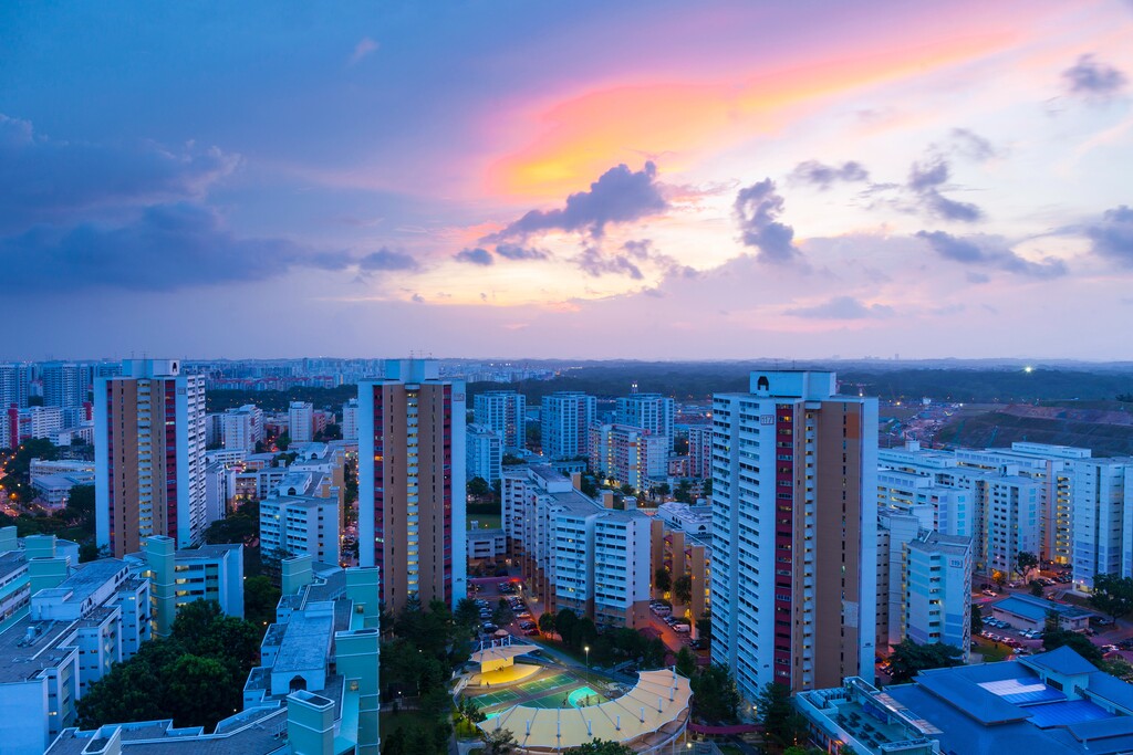 新加坡城市夜景图片