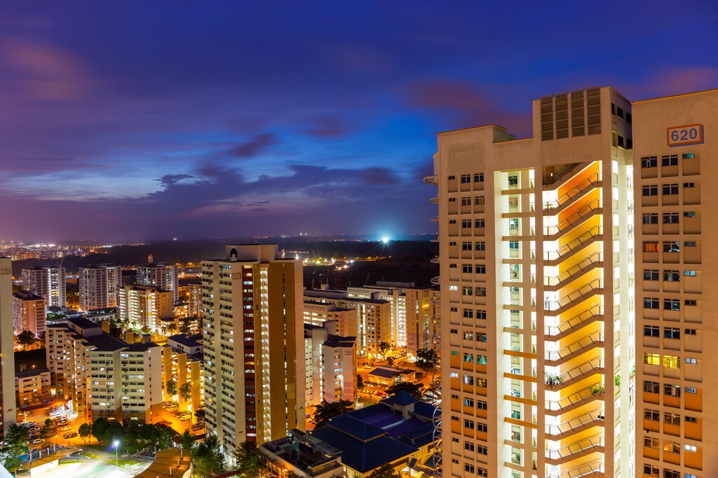 新加坡城市夜景图片