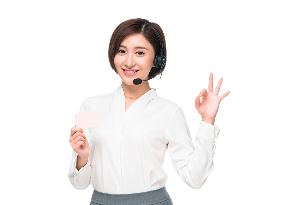 女客服人员头戴耳机图片