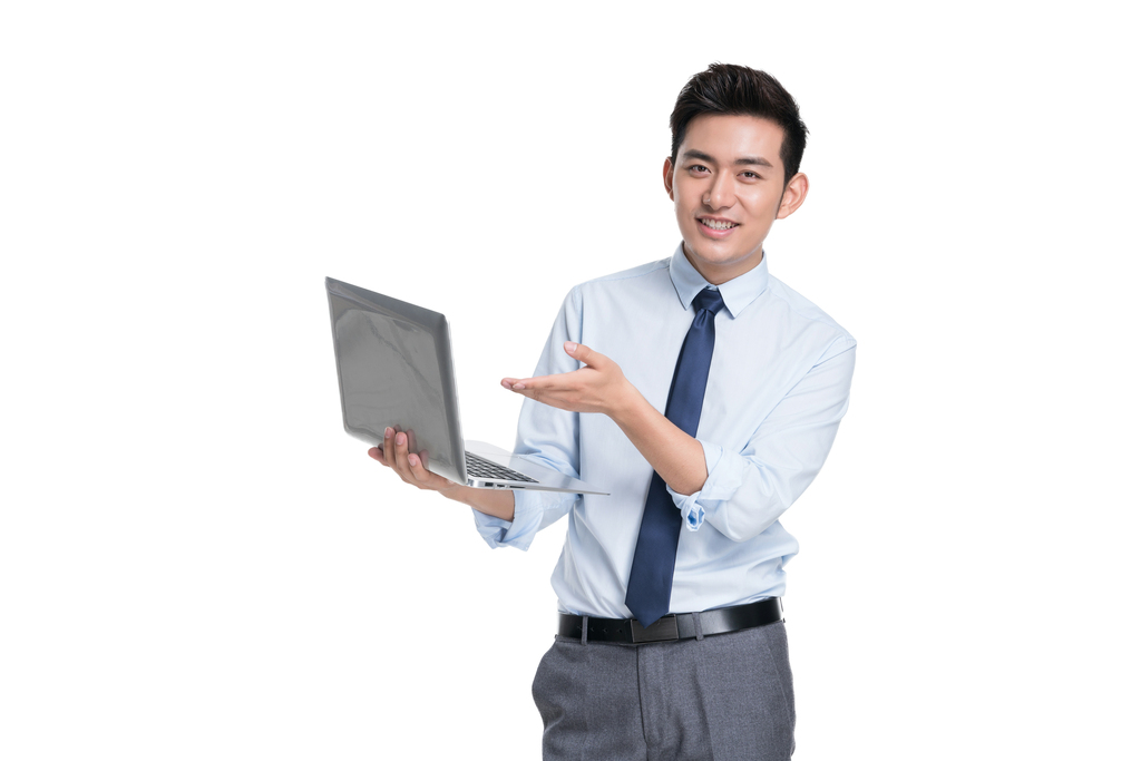 年轻商务人士使用电脑