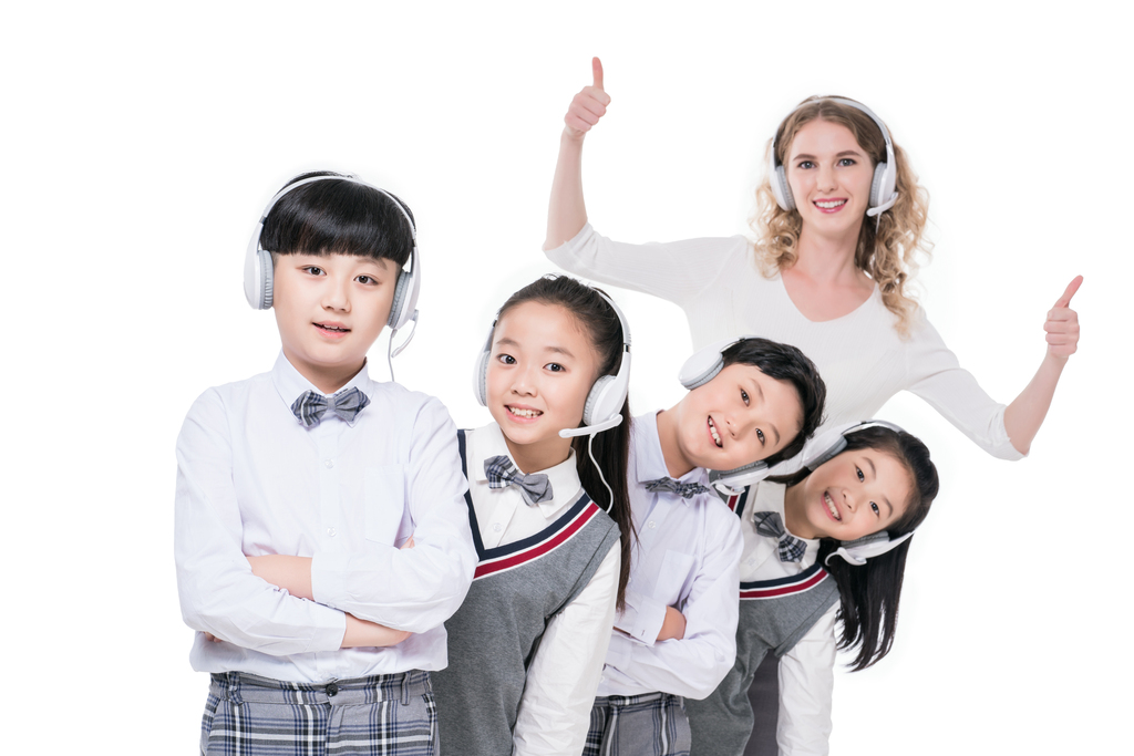 女外教和小学生