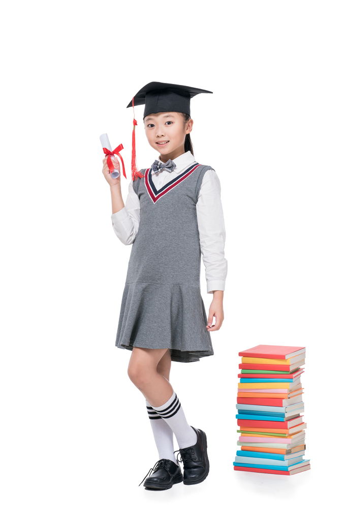 快乐的小学生和书图片